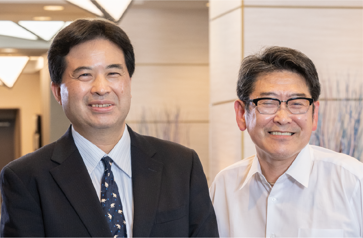 写真：主治医　永田 栄一郎先生と患者 今 斉さん