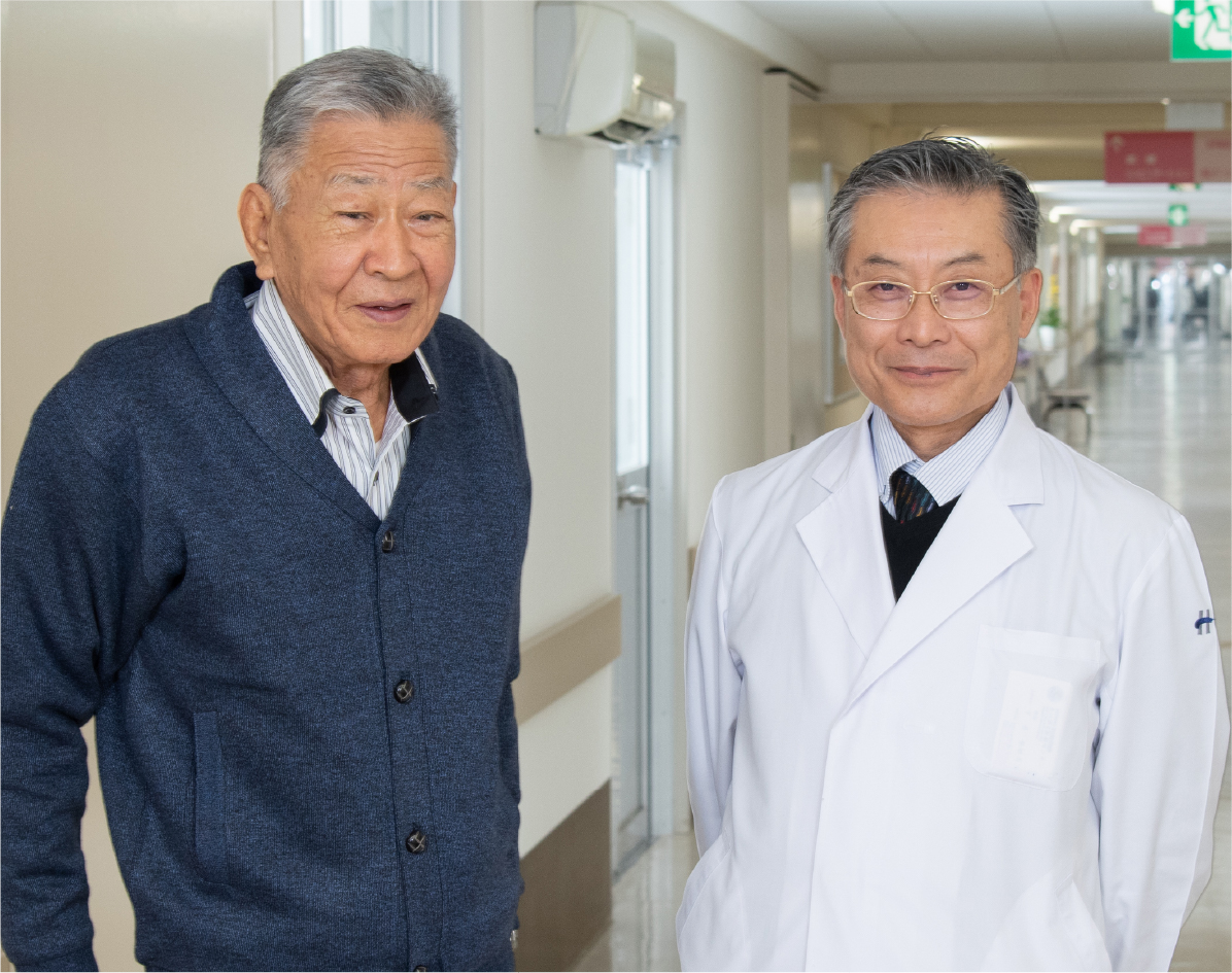 写真：主治医　下村 登規夫先生と患者 加藤 松次郎さん