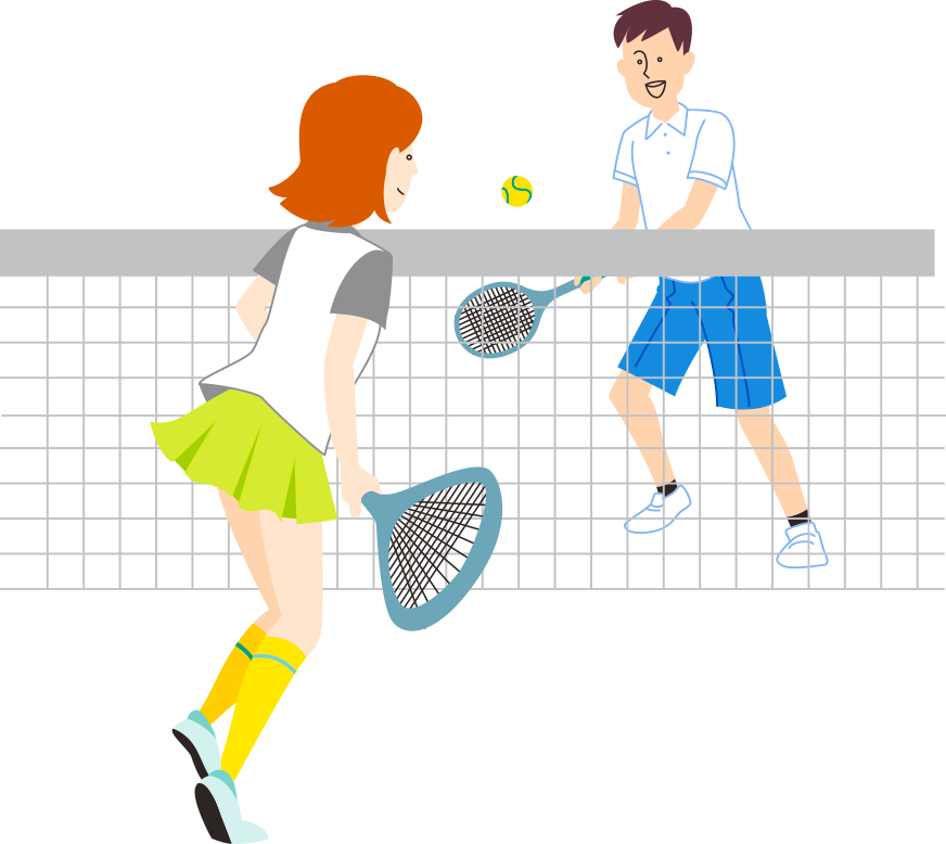テニスをしているスポーツシーン